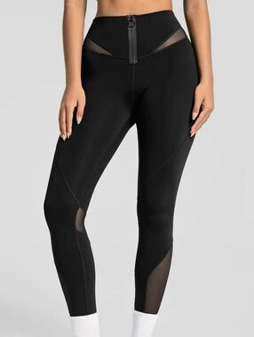 Better Me Zip Front Mesh Leggings Size S